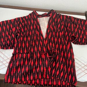 Red and Black Patterned Pants